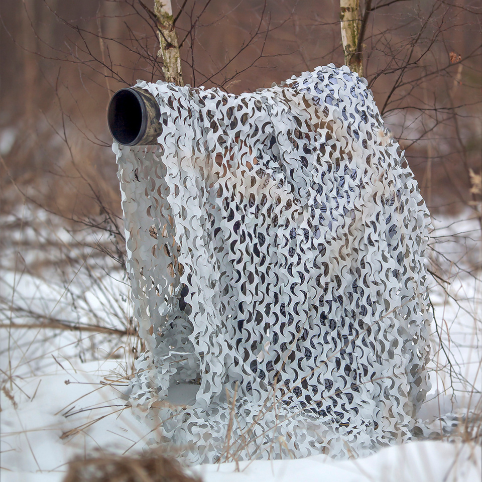 Buteo Photo Gear varjevõrk 3D leafs Camouflage Net Snow 1.5x3 m