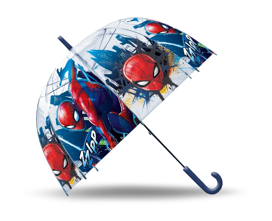 Kids Euroswan Umbrella manual läbipaistev Spiderman