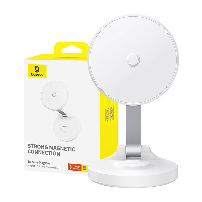 Baseus telefonihoidja Magnetic Desktop Phone Stand MagPro self-adhesive (valge)