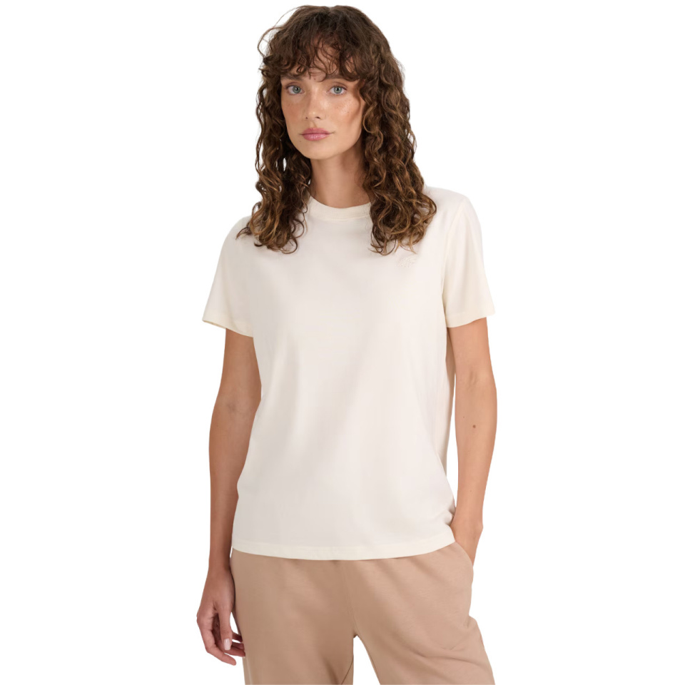 4F T-särk naistele F2970 Kremowa 4FWAW25TTSHF2970 12S suurus L