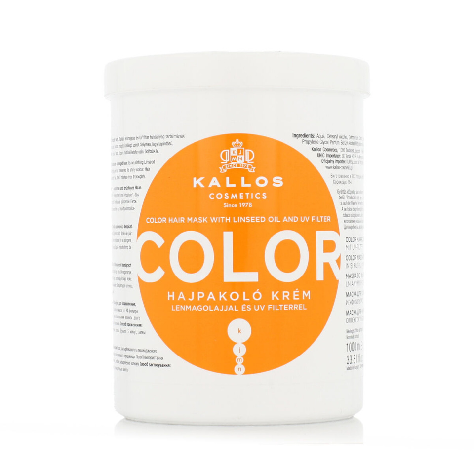 Kallos Cosmetics juuksemask Color Hair Mask 1000ml, naistele