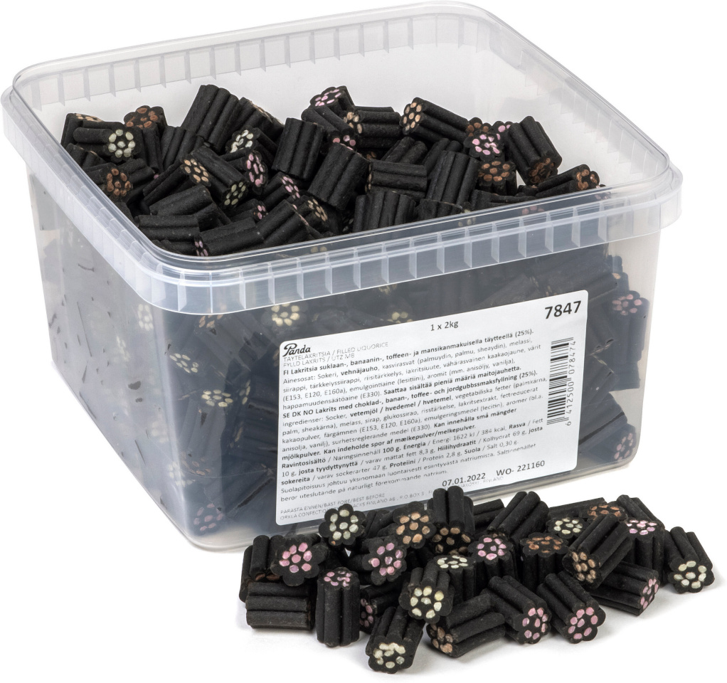 Panda lahtised kommid Stuffed Licorice, 2kg