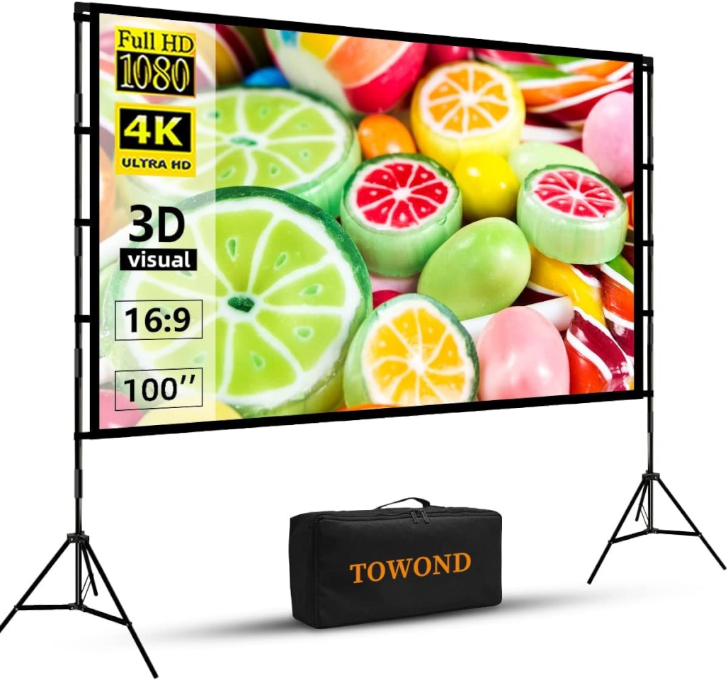 Towond kaasaskantav esitlusekraan 100" 16:9 Projector Screen with Tripod