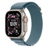 Apple Watch Ultra 3 GPS + Cellular 49mm Natural Titanium Case with Light Blue Alpine Loop, Large