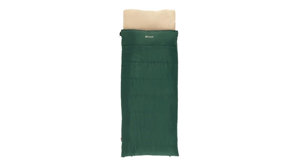Outwell magamiskott Contour Prime roheline | Sleeping Bag | 220 x 85 cm | -13 to 16 °C | Right Zipper
