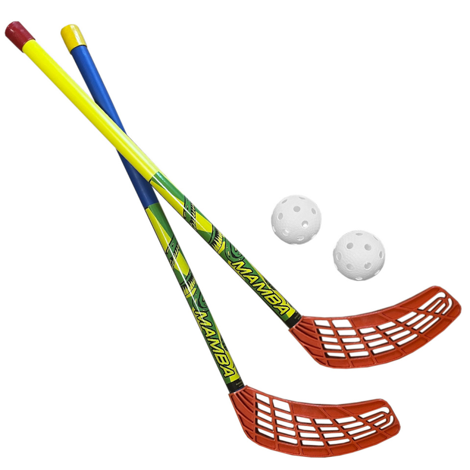 Azetx saalihoki komplekt Mamba Junior 2 kepid Hdpe Proste Bez Owijki 62 cm +2 palli Optimus