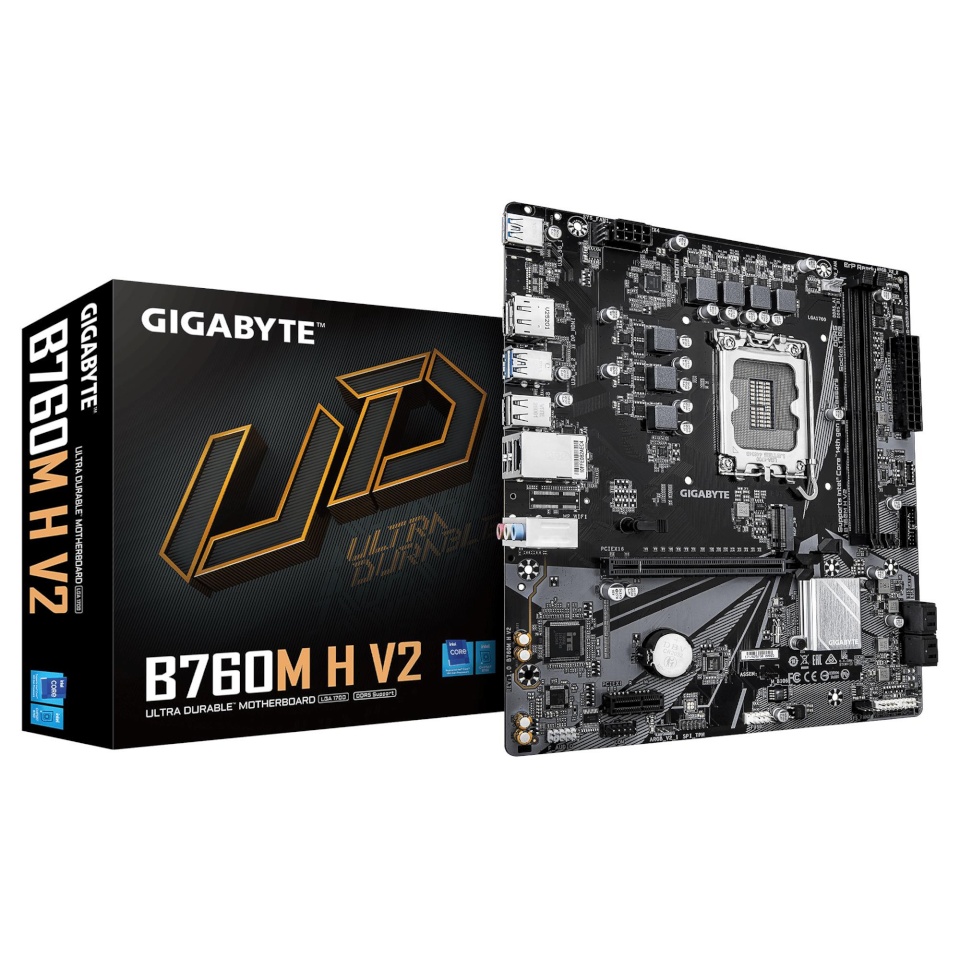 Gigabyte emaplaat intel B760 Express LGA1700 micro-ATX memory Ddr5 memory Slots 2 b760mhv21.0