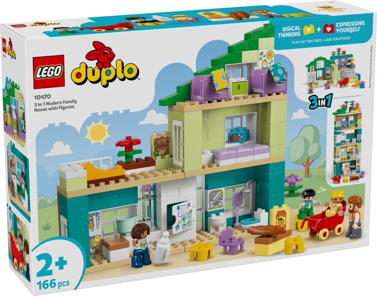 LEGO klotsid 10470 DUPLO Town Modernes Familienhaus mit Figuren - 3-in-1-Set