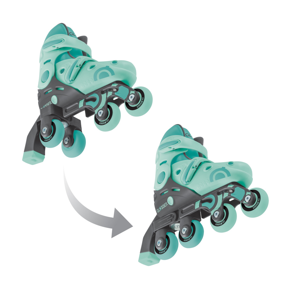 Globber rulluisud Learning Skates 2 in 1, suurus 30–33, mündirohelised, 783-206