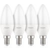 Philips LED pirn E14 Set of 4 Candle-Shaped, 40W, 2700K, soevalge
