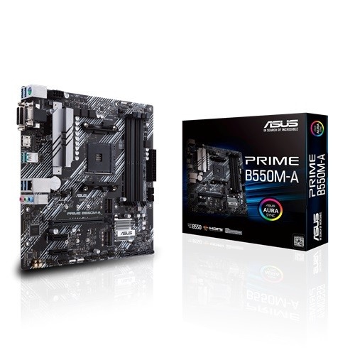 ASUS emaplaat PRIME B550M-A AM4, DDR4, DVI-D/ M.2, mATX