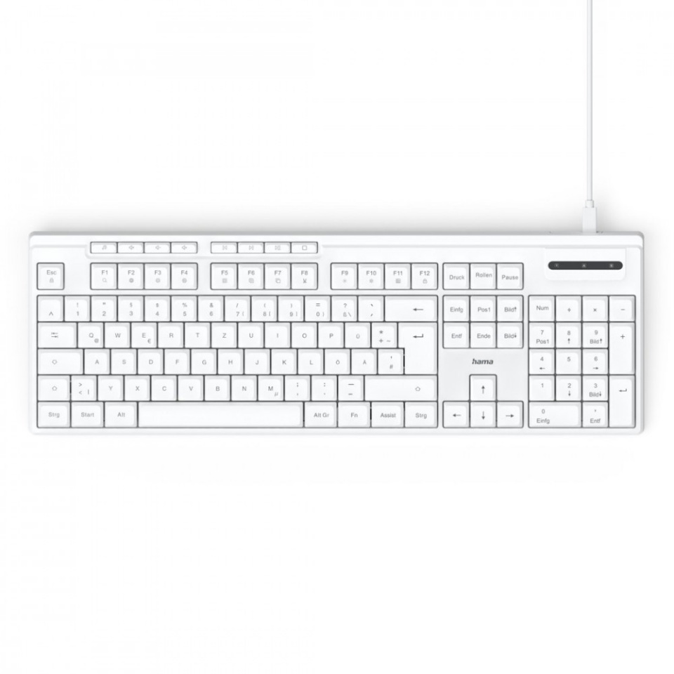 Hama klaviatuur Wired Keyboard CK-200 valge