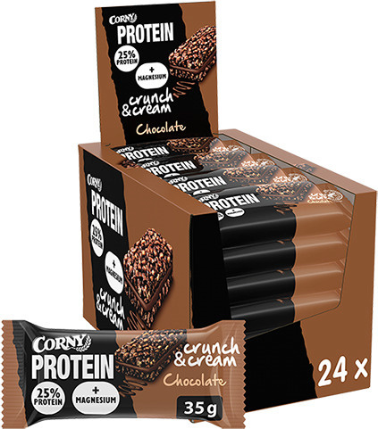 Corny proteiinibatoon Protein Crunch & Cream Chocolate, 24 x 35 g