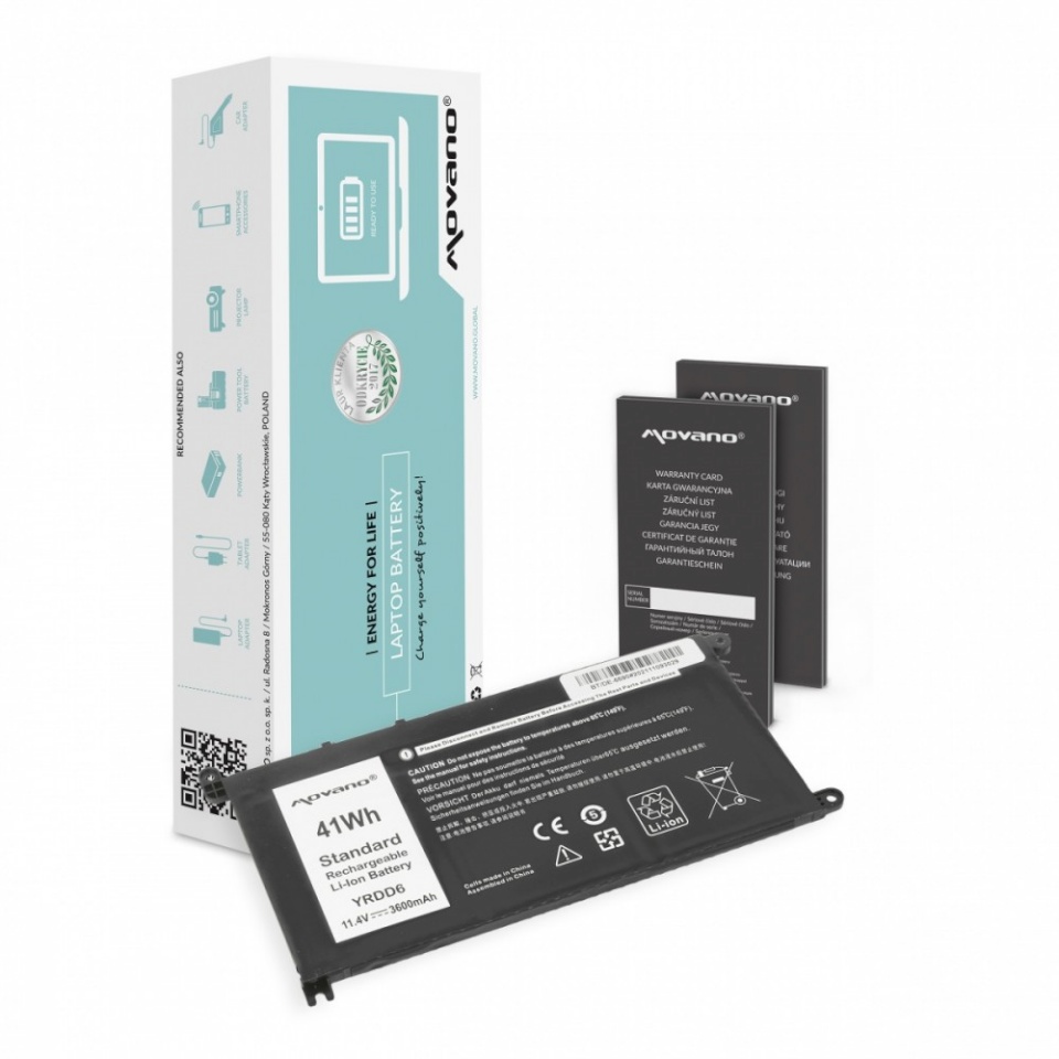 Movano sülearvuti aku YRDD6 for Dell Inspiron 14 5481 5590 - 3600 mAh (41 Wh)