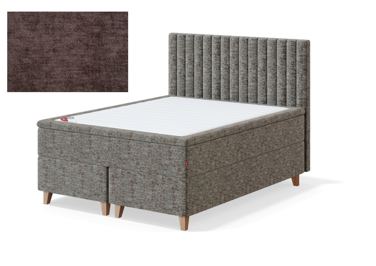 Sleepwell kontinentaalvoodi BLACK CONTINENTAL (8 jalaga), 180x200x55cm, BOLSHOI pruun, pehme