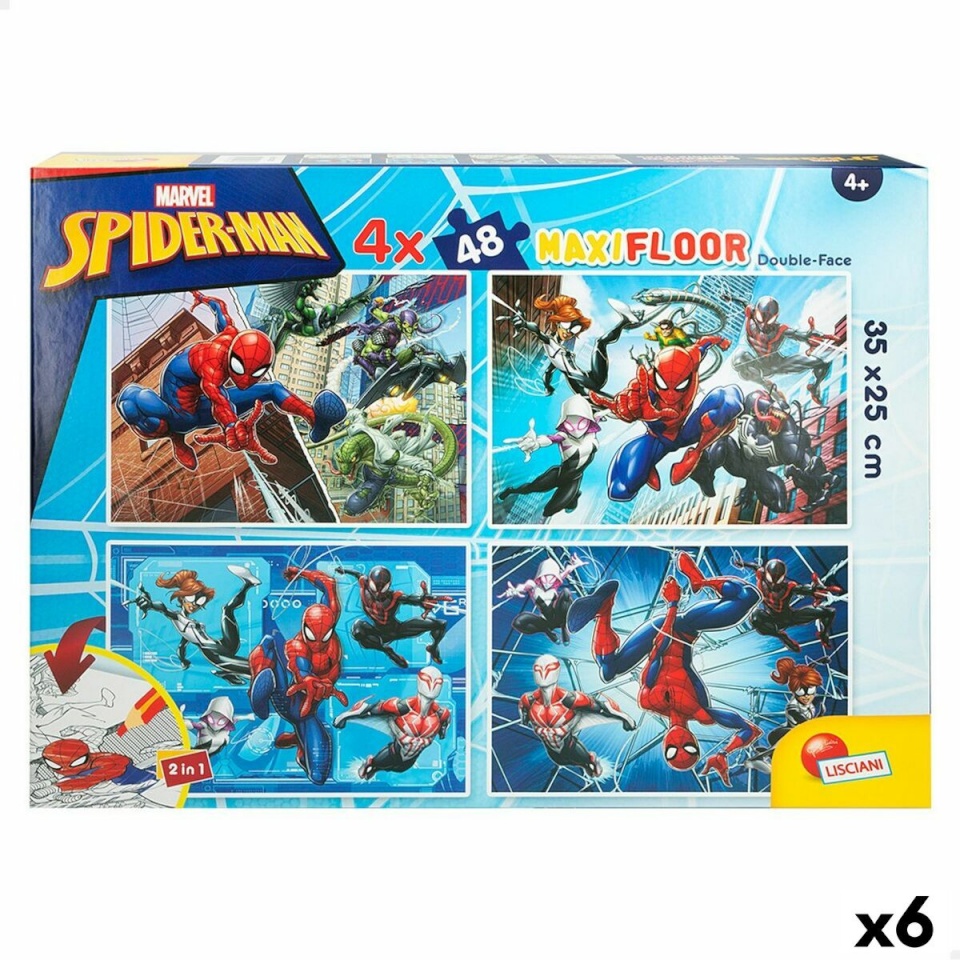 Spider-Man pusle Kahesuunaline 4-funktsiooniline 48-osaline 35x 1,5x 25cm 6 Ühikut