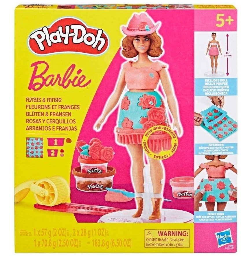 Play-Doh voolimiskomplekt Barbie lilled ja narmastega,