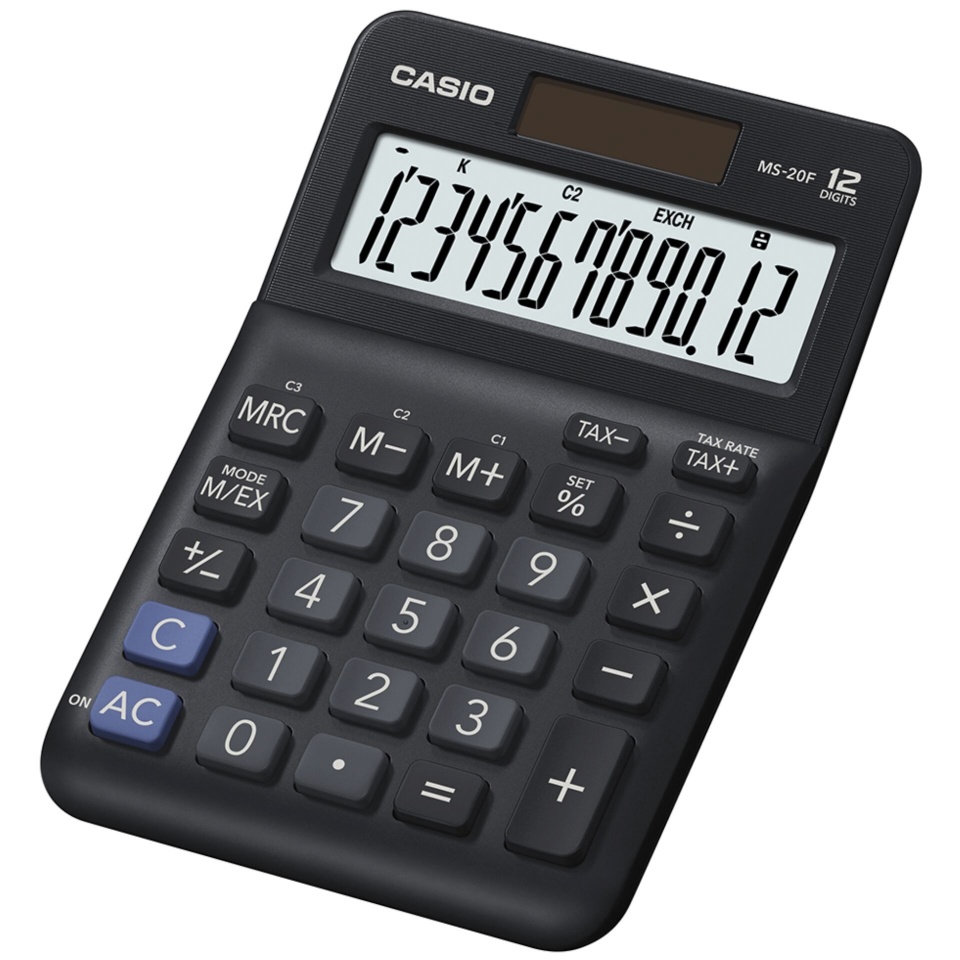 Casio kalkulaator MS-20F, must