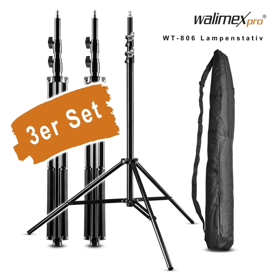 walimex WT-806 Lamp Tripod 256cm 3-pakk
