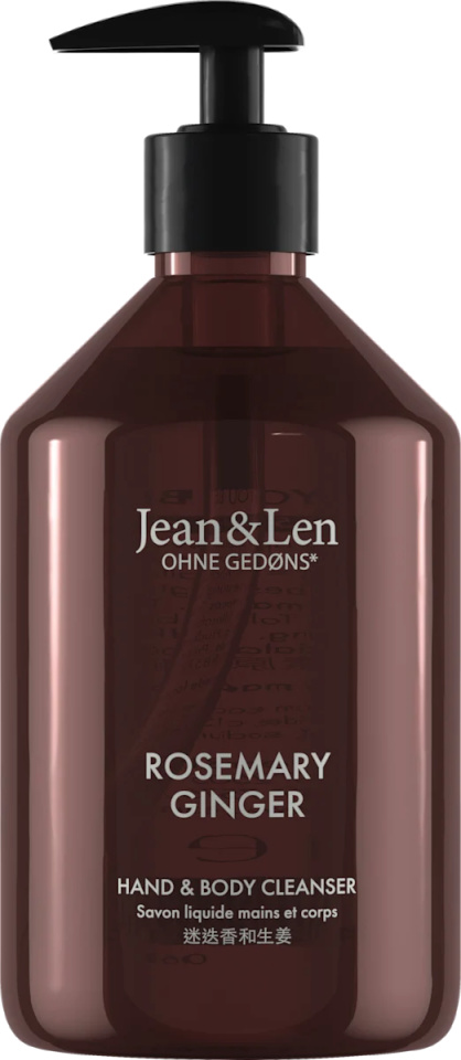 Jean&Len käte- ja kehapesugeel Rosmariin ja Ingver, 500ml