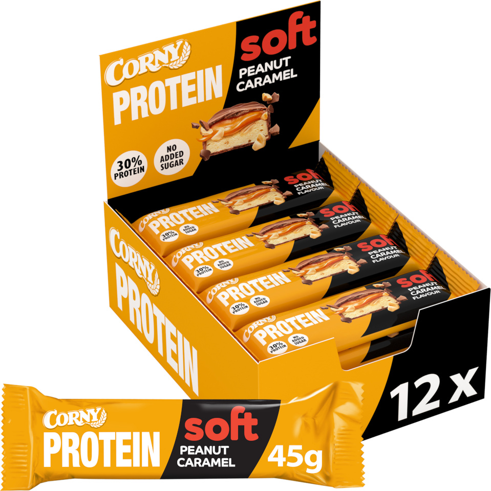 Corny proteiinibatoon pehme proteiinisisaldusega maapähklikaramell, 12 x 45 g