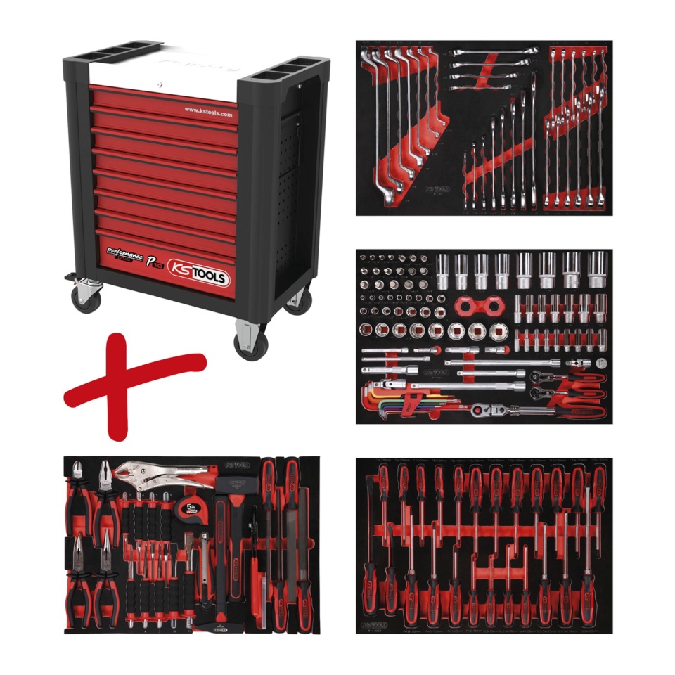 KS Tools tööriistakäru Performanceplus Tool Trolley Set P10 180 Tools