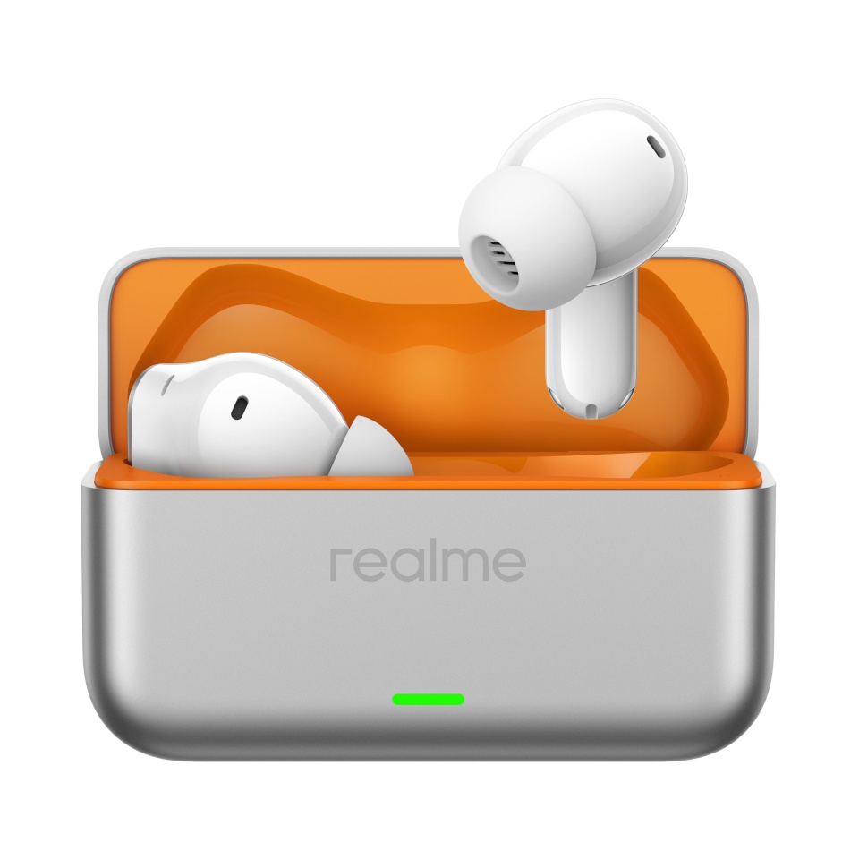 Realme kõrvaklapid Buds T500 Pro mürasummutavad, hõbedane/oranž