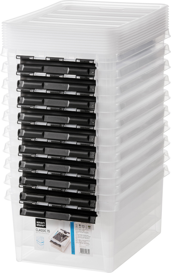 Orthex säilituskast kaanega SmartStore Classic 15 Storage Box with Lid, 10tk, läbipaistev