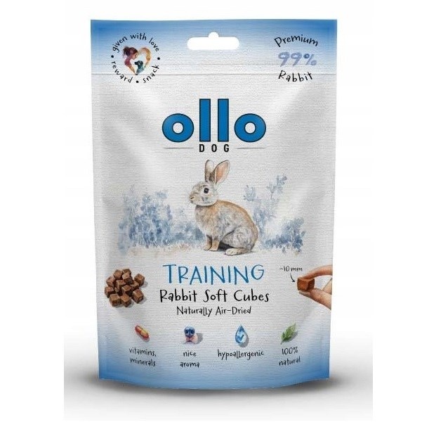 Ollo maius koerale Air Dried Training Rabbit Cubes, 80g