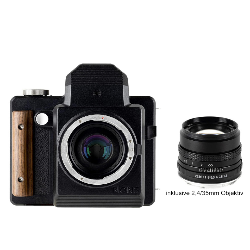 Nons polaroid kaamera SL660 + 2.4/35mm objektiiv (Instax Squarefilm/EF-kinnitus)