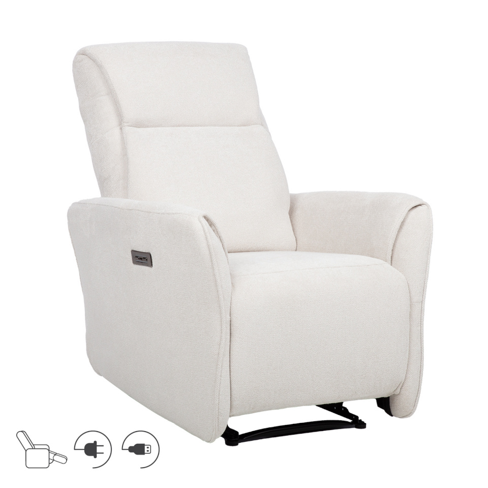 H4Y Tugitool HEIDY elektriline recliner 79x97xH104cm, valge