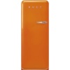 Smeg külmik FAB28LOR6 50-ndate stiil, 153cm, 244/26 l, 35dB, mehaaniline juhtimine, vasak, oranž