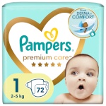 Pampers mähkmed Premium Care - suurus 1 (Mini)- 2–5 Kg, 72 tk