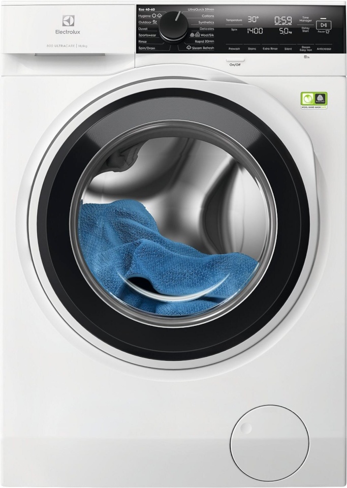 Electrolux pesumasin EFI843SX4Q 800 UltraCare Washing Machine, 10,5kg, 1400 p/min, valge