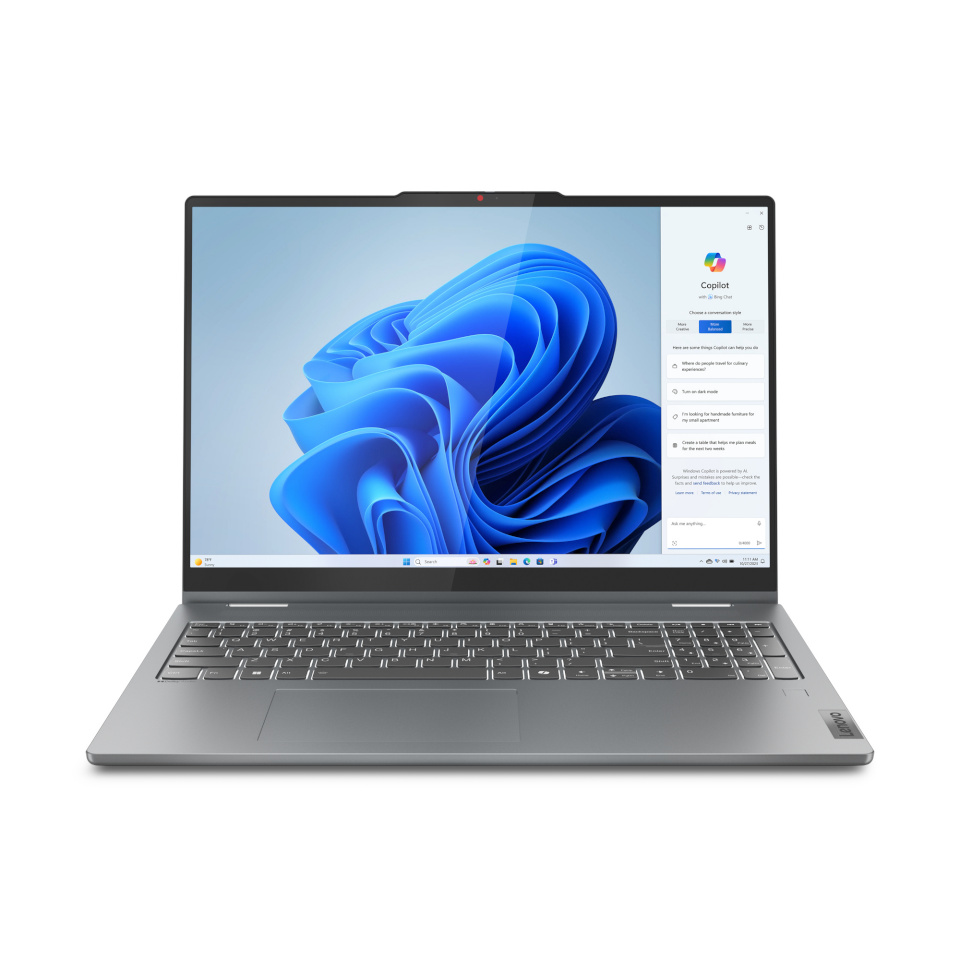 Lenovo sülearvuti 16" IP 5 2-in-1 16AHP9 R5 8645HS, 16GB, 512GB M.2 SSD, multi touch, W11 Software DE Keyboard DE (Deutschland) Garantii 1a, reThink
