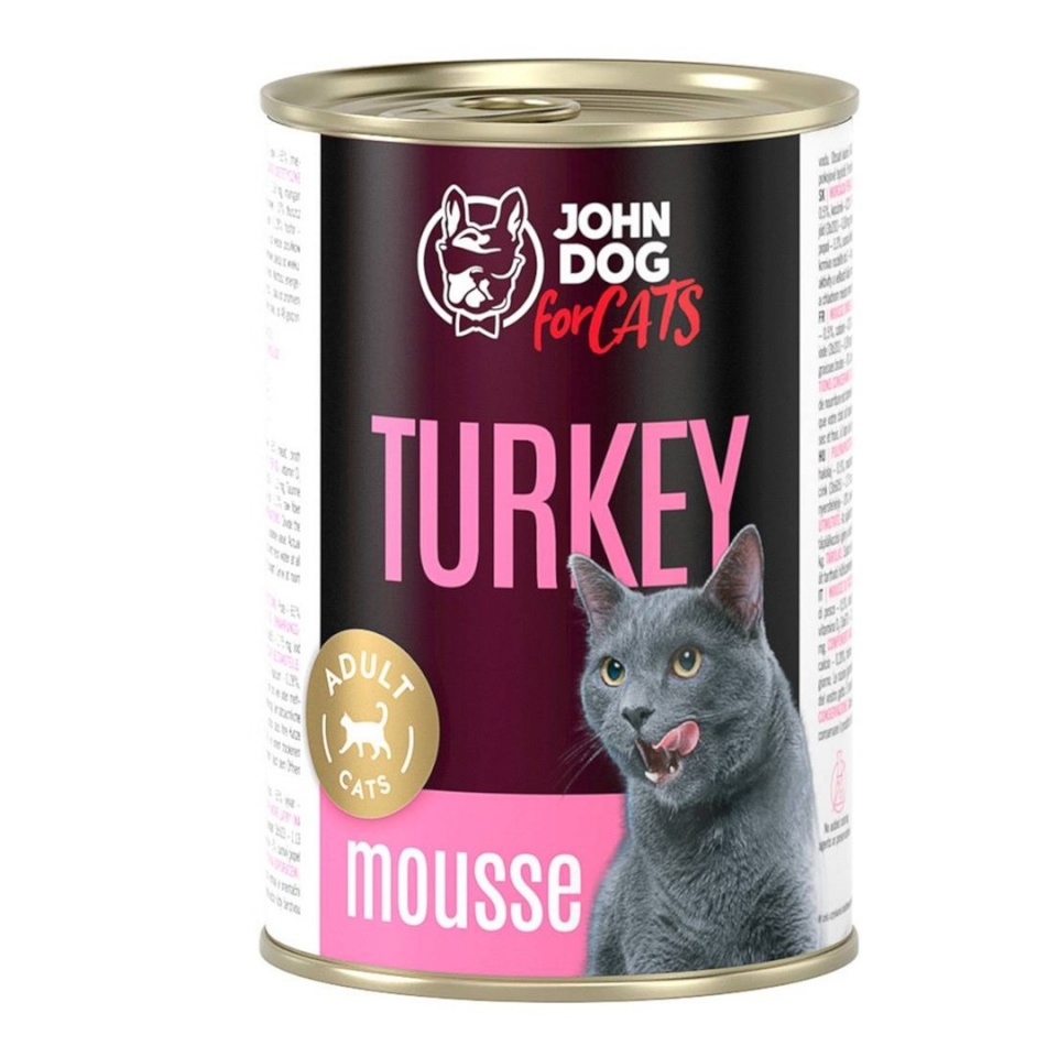 John Dog kassitoit For Cats Turkey Mousse, 400g