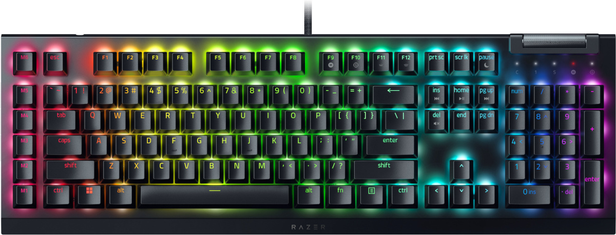 Razer klaviatuur BlackWidow V4 X Mechanical Gaming Keyboard, roheline Switch, Nordic Layout, Wired, must