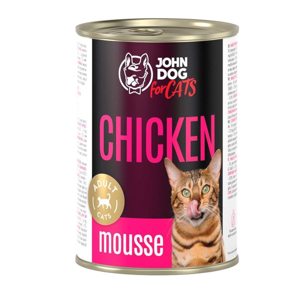 John Dog kassitoit For Cats Chicken Mousse, 400g