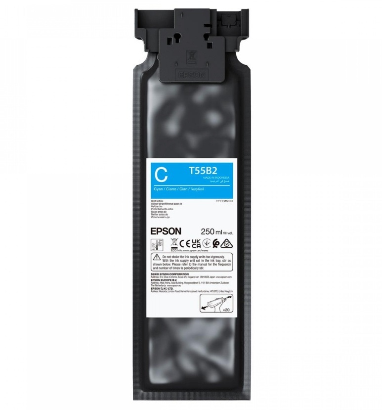 Epson UltraChrome DG2 T55B200 (250ml), tindikassett Ink Cartrige, Cyan