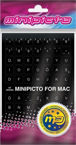 Minipicto klaviatuurikleebis EST KB-MAC-EE01-BLK must/valge
