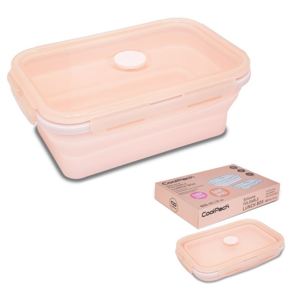 CoolPack toidukarp Silicone Lunch Box, 800ml, virsikuroosa