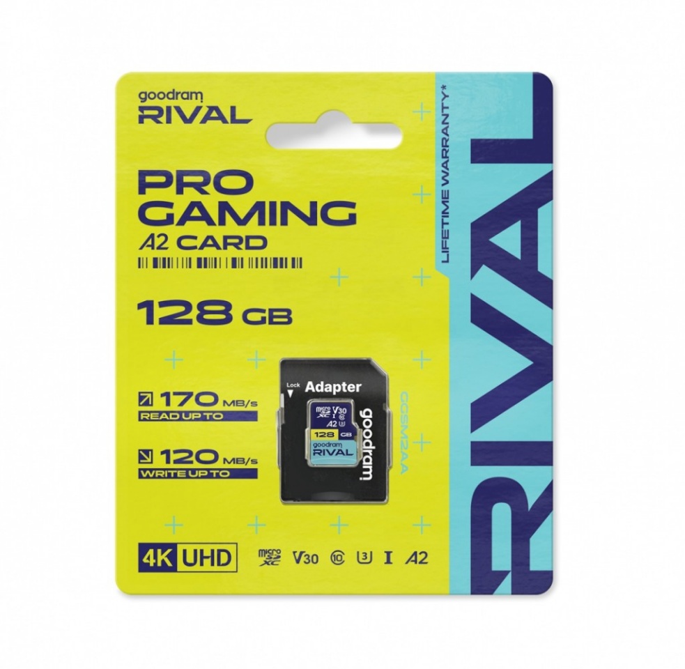 Goodram mälukaart microSD 128GB Rival UHS-I V30 U3 C10 A2 170/120MBs