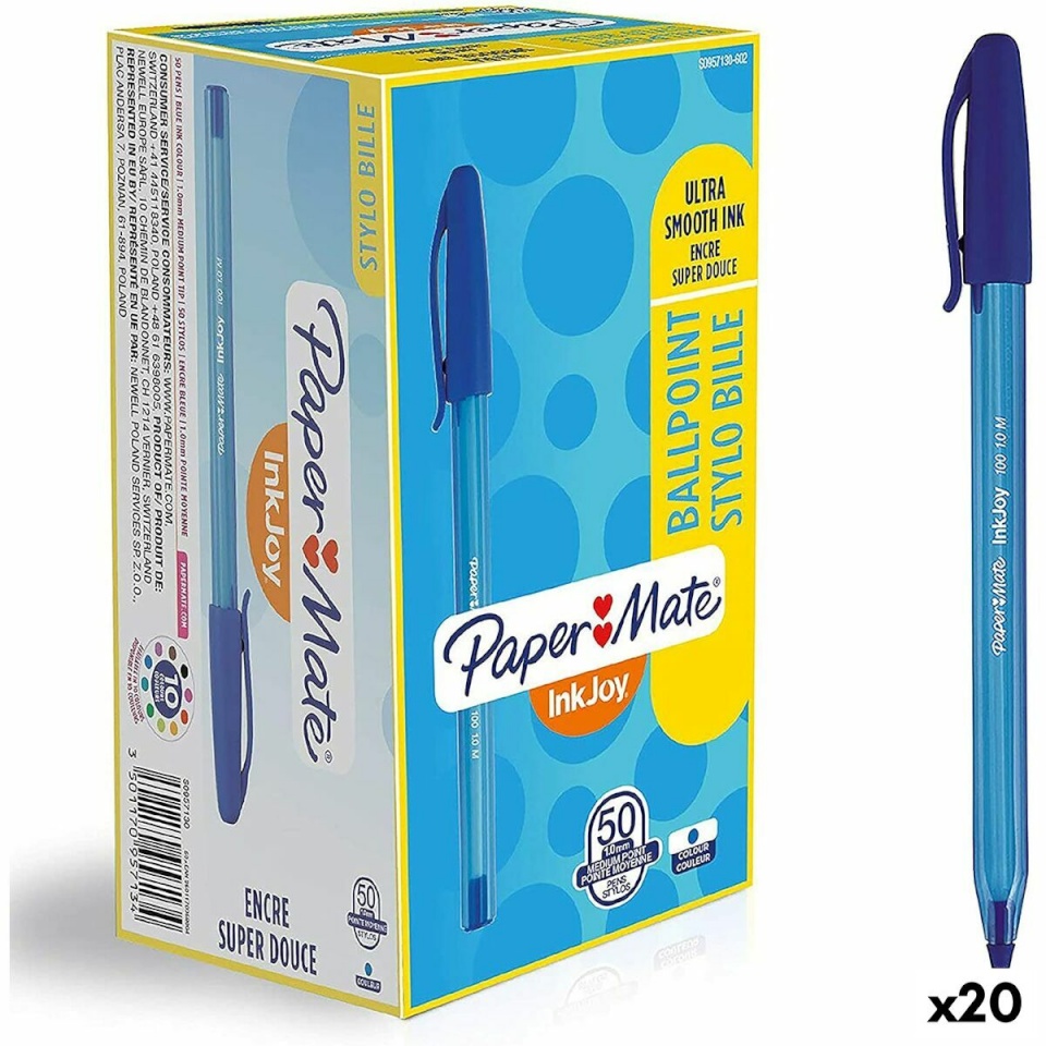 Paper Mate pastapliiats Inkjoy 50 Tükid, osad sinine 1 mm 20tk