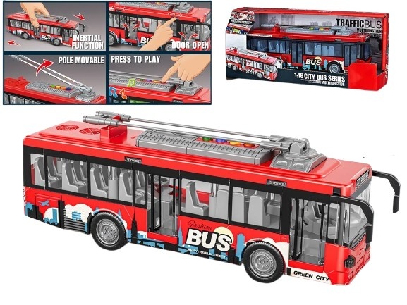 Madej 012865 Bus b/o light, sound, opening door