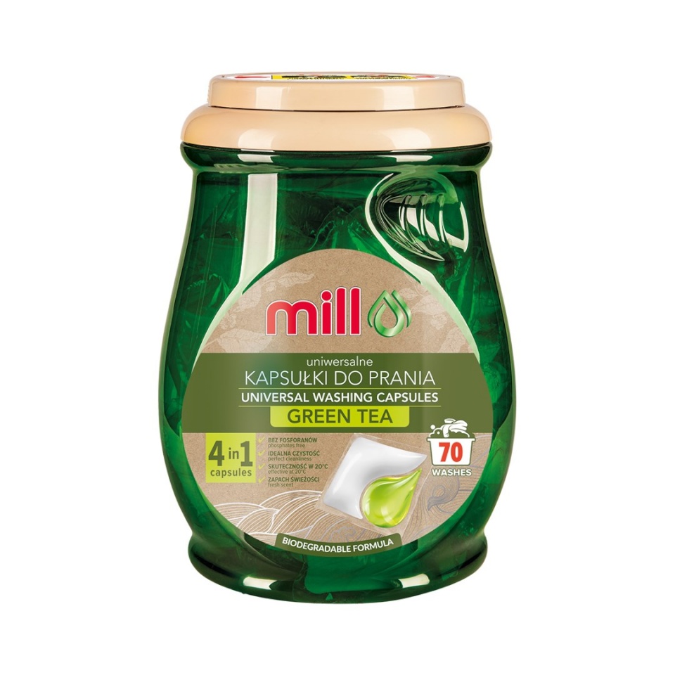 Madonis pesukapslid MILL ECO 2k universal 2-in-1 roheline tea . 70 capsules (bulk pack of 4)