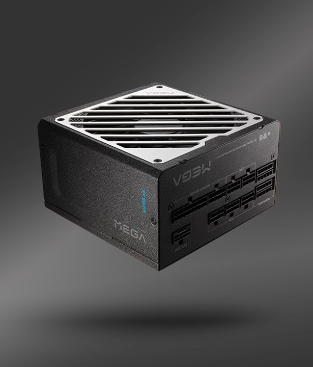 Fortron toiteplokk MEGA GM 1000W (must/valge, 1x 12-Pin High Power GPU, 3x PCIe, Kabelmanagement, 1000 Watt)