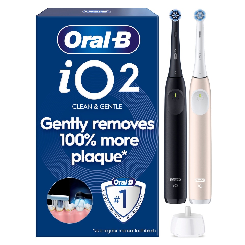 Braun elektriline hambahari Oral-B iO2, must ja roosa + reisikott