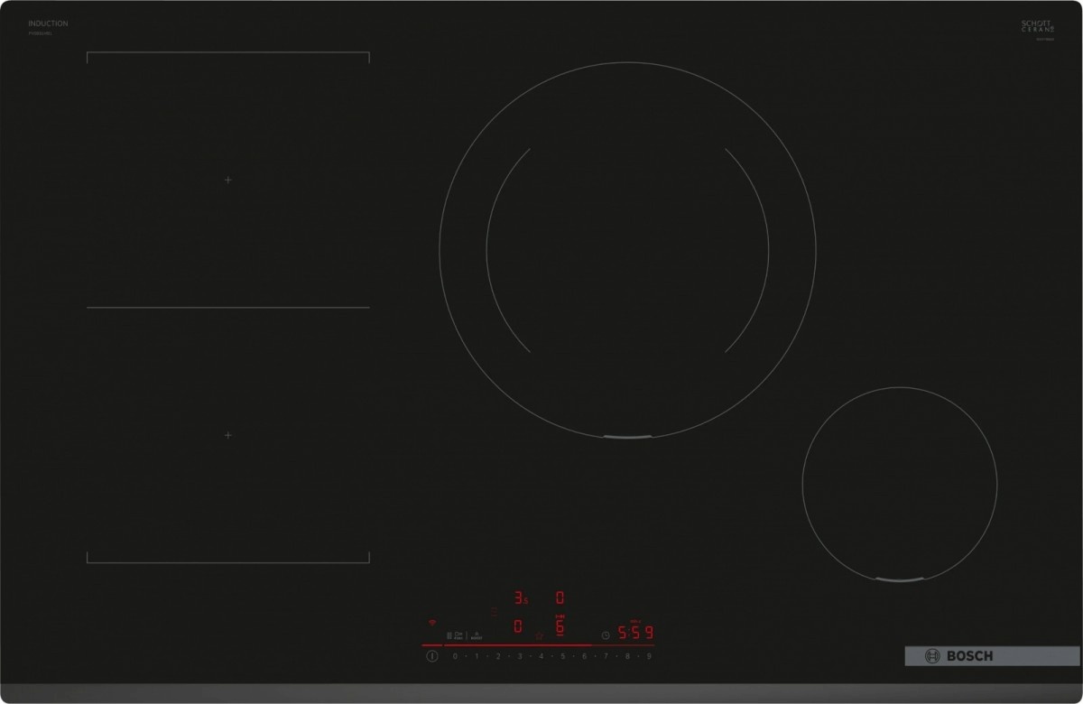 Bosch integreeritav induktsioon pliidiplaat PVS831HB1E Series 6 Induction Cooktop, 80cm, must