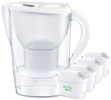 Brita veefilterkann Marella XL 3.5l + 4 cartridges PRO Pure Performance cartridges valge