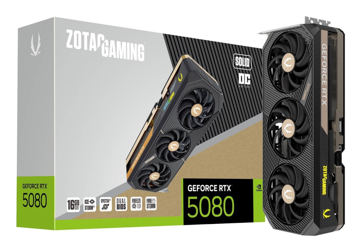 ZOTAC videokaart nVidia GeForce GAMING RTX 5080 SOLID OC 16 GB GDDR7
